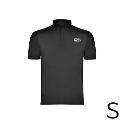 *merchandising* polo negro talla-s manga corta bordado edm
