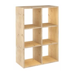 Estanteria modular 6 cubos dinamic pino macizo 70,8 x 33 x 105,4 cm