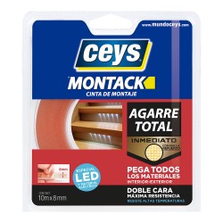 Cinta leds montack 10 m x 8 mm