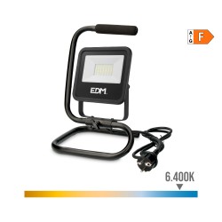 Foco proyector led con pie black series 30 w 2370 lm 6400 k luz fria 22 x 21 x 32 cm