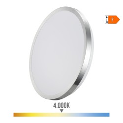 Aplique super led de superficie marco cromado 18 w 4000 k 1820 lm ø33 x 5,9 cm