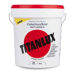 Pintura plástica lavable blanca mate cobertura total 15 l para interior y exterior 06t100015